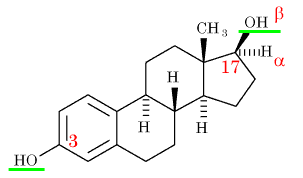 17β-エストラジオールの分子構造